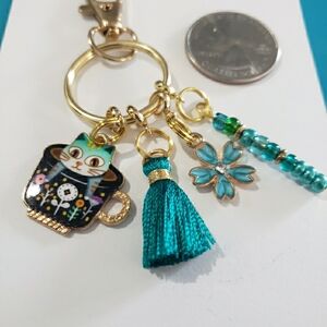 Cute Cat and Tassel Keychain
